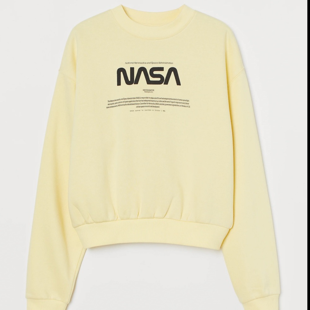 Yellow NASA crew neck sweatshirt
